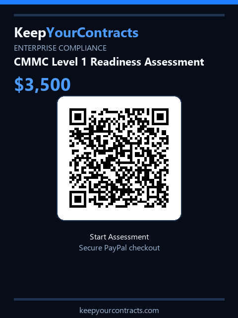 Scan to pay — CMMC Level 1 ($3,500)